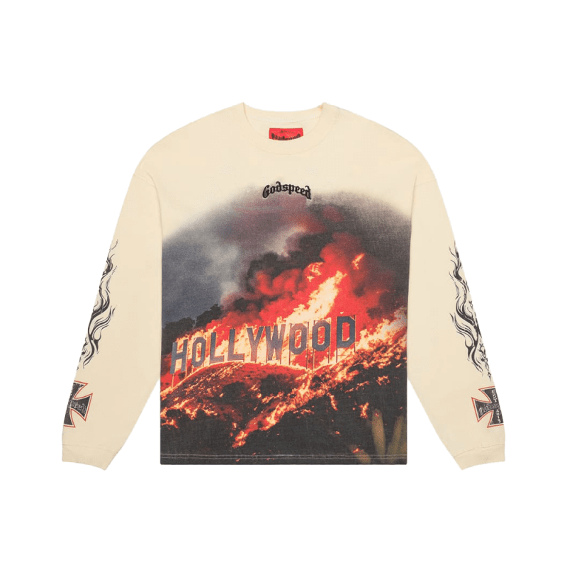 Hollywood Inferno Ls Tee Bone 01