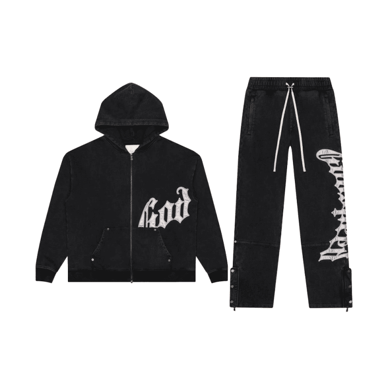 Og Logo Sweatsuit V2 Black Wash Silver Satin 01