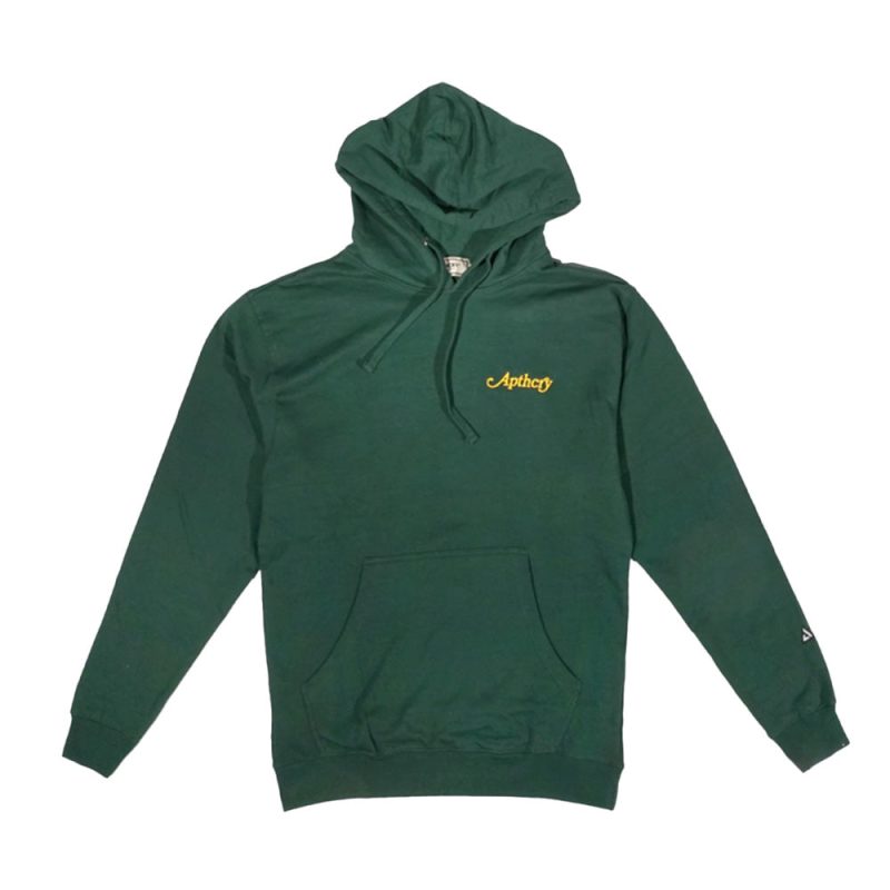 SCRIPT HOODIE FOREST GREEN 01