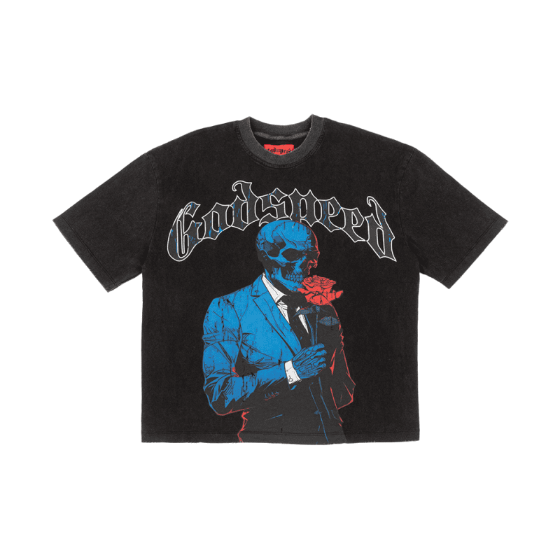 Smell The Roses T Shirt Black Wash 01