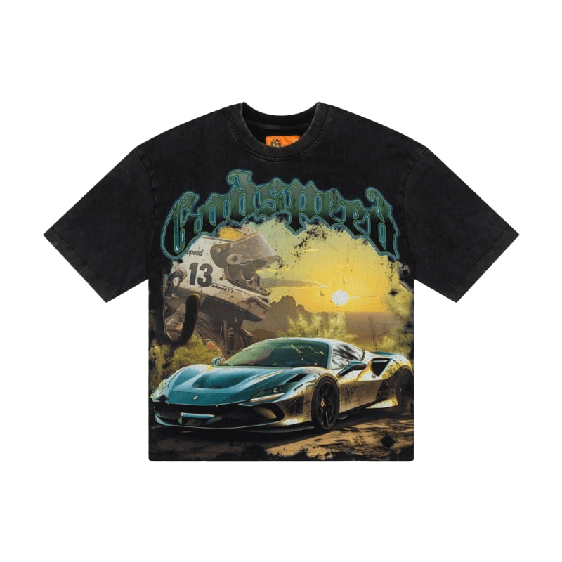 Sunset Drift T Shirt Black Wash 01