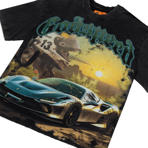 Sunset Drift T Shirt Black Wash 03